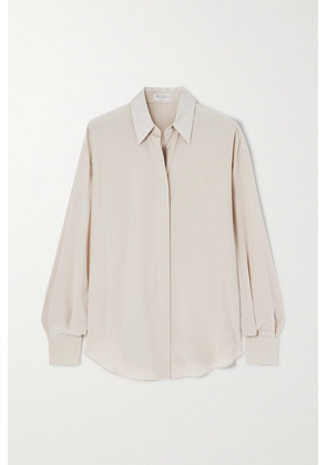 Brunello Cucinelli - Sequin-embellished Silk-georgette Shirt - Neutrals - xx small,x small,small,medium,large,x large