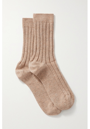 Johnstons of Elgin - Ribbed Cashmere-blend Socks - Neutrals - One size