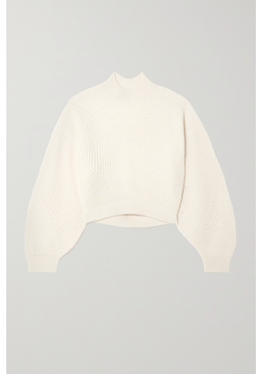 Le Kasha - Merida Open-back Ribbed Cashmere Sweater - White - One size