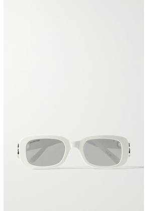Balenciaga Eyewear - Dynasty Bb Rectangular-frame Acetate Sunglasses - White - One size