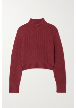 Le Kasha - Chiba Cropped Ribbed Organic Cashmere Sweater - Red - XS/S,S/M,M/L
