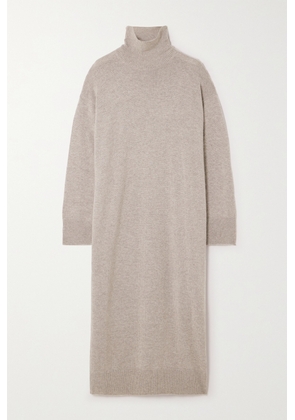 Le Kasha - Tsalgar Organic Cashmere Turtleneck Maxi Dress - Brown - One size
