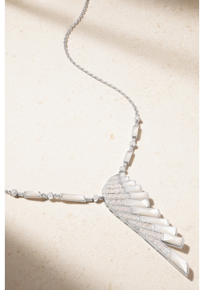 Garrard - Wings Rising 18-karat White Gold, Mother-of-pearl And Diamond Necklace - One size