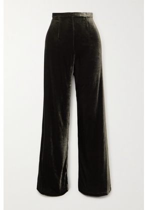 Le Kasha - San Polo Velvet Wide-leg Pants - Brown - x small,small,medium,large