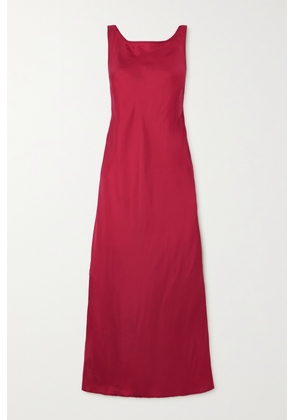Le Kasha - Tabuny Open-back Silk-satin Maxi Dress - Red - x small,small,medium,large