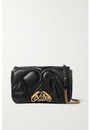 Alexander McQueen - Exploded Seal Embellished Quilted Leather Shoulder Bag - Black - One size