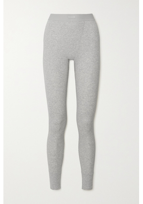 Skims - Cotton Collection Ribbed Cotton-blend Jersey Leggings - light Heather Grey - Gray - XS,S,M,L,XL,2XL