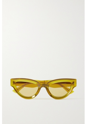 Bottega Veneta Eyewear - Injection Cat-eye Acetate Sunglasses - Yellow - One size