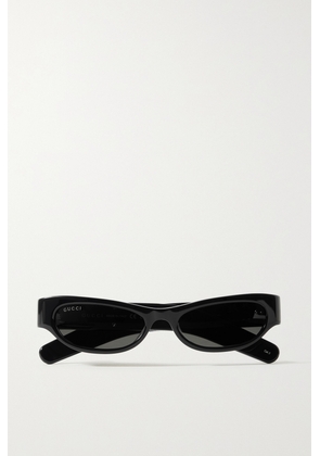 Gucci Eyewear - Cat-eye Acetate And Silver-tone Sunglasses - Black - One size