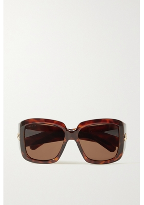 Gucci Eyewear - Oversized Square-frame Tortoiseshell Acetate Sunglasses - One size