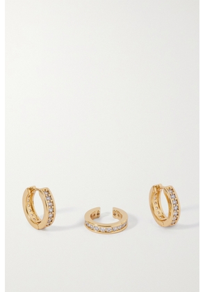 Roxanne Assoulin - Gold-tone Crystal Hoop Earrings And Ear Cuff Set - One size