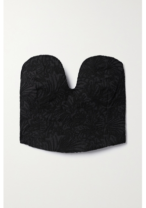 Mara Hoffman - + Net Sustain Liya Cropped Strapless Embroidered Organic Cotton Bustier Top - Black - US00,US0,US2,US4,US6,US8,US10,US12