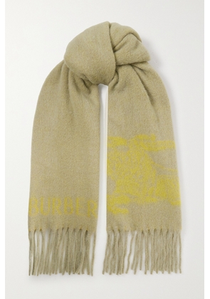 Burberry - Fringed Jacquard-knit Scarf - Neutrals - One size