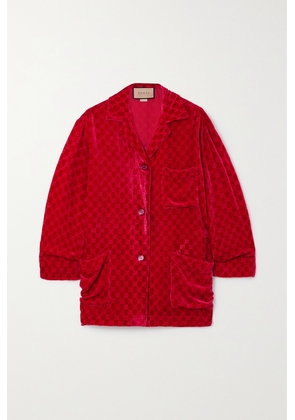 Gucci - Devoré-velvet Shirt - Red - IT38,IT40,IT42,IT44