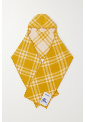 Burberry - Hooded Checked Wool-jacquard Scarf - Yellow - One size