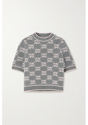 Gucci - Jacquard-knit Wool-bouclé Sweater - Gray - XS,S,M,L,XL