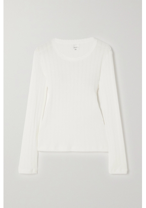 LESET - Pointelle-knit Cotton-jersey Top - White - x small,small,medium,large,x large