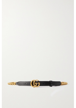 Gucci - Gg Marmont Gold-tone And Leather Belt - Black - 70,75,80,85,90