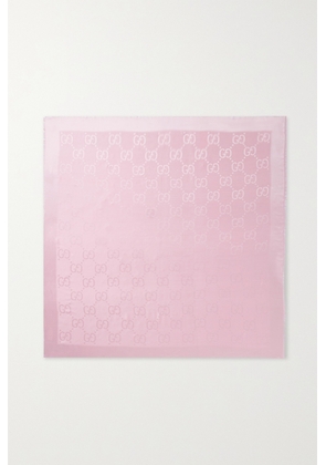 Gucci - Reversible Silk And Wool-blend Jacquard Scarf - Pink - One size