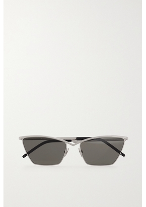 SAINT LAURENT Eyewear - Cat-eye Silver-tone And Acetate Sunglasses - One size