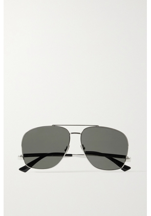 SAINT LAURENT Eyewear - Leon Aviator-style Silver-tone Sunglasses - One size