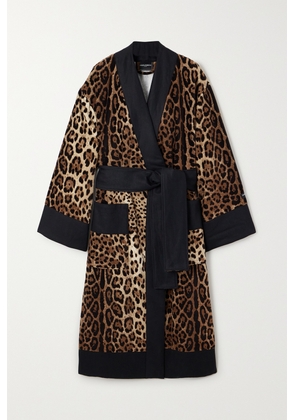 Dolce & Gabbana - Leopard-print Cotton-terry Robe - Brown - x small,small,medium,large,x large