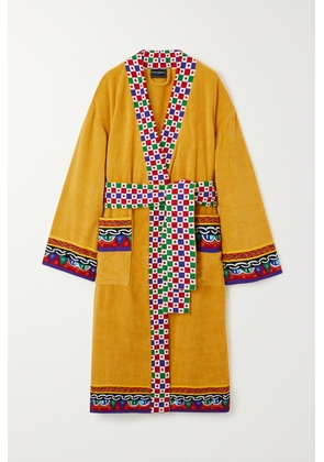 Dolce & Gabbana - Printed Cotton-terry Robe - Yellow - x small,small,medium,large,x large
