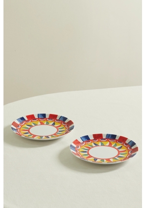 Dolce & Gabbana - Set Of Two Printed Porcelain Dessert Plates - Multi - One size