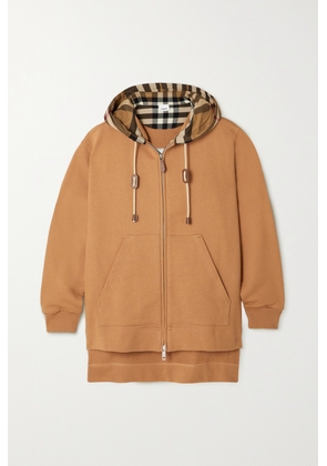 Burberry - Checked Cotton-jersey Hoodie - Neutrals - xx small,x small,small,medium,large,x large,xx large
