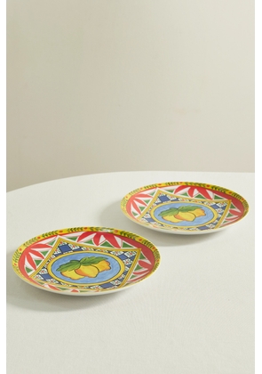 Dolce & Gabbana - Set Of Two Printed Porcelain Dinner Plates - Multi - One size