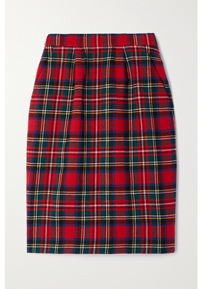 SAINT LAURENT - Pleated Checked Wool-blend Skirt - Multi - FR34,FR36,FR38,FR40,FR42