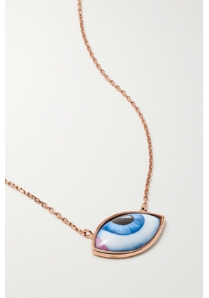 Lito - Petit Bleu 14-karat Rose Gold And Enamel Necklace - One size