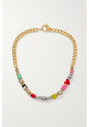 Martha Calvo - Studio Gold And Rhodium-plated, Crystal And Enamel Necklace - Multi - One size
