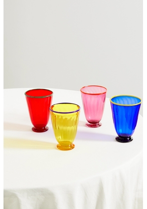 La DoubleJ - Rainbow Set Of Four Murano Glasses - Red - One size