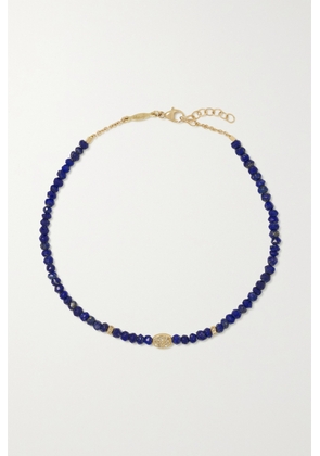 Jacquie Aiche - 14-karat Gold, Lapis Lazuli And Diamond Anklet - One size