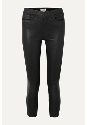 L'AGENCE - Margot Cropped Coated High-rise Skinny Jeans - Black - 23,24,25,26,27,28,29,30,31,32