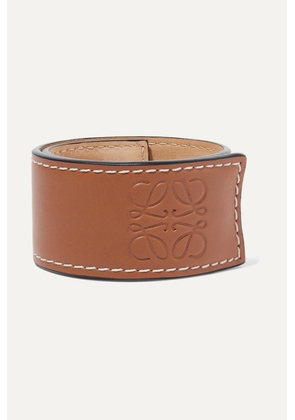 Loewe - Embossed Leather Bracelet - Brown - One size