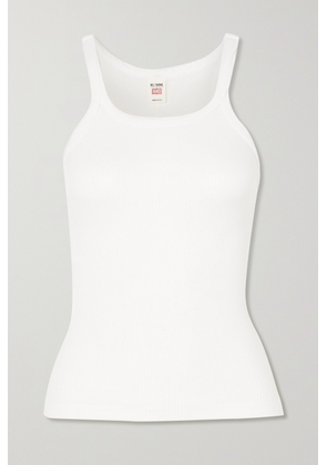 RE/DONE - Ribbed Cotton-jersey Tank - White - x small,small,medium,large