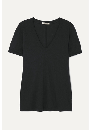 rag & bone - The Vee Slub Pima Cotton-jersey T-shirt - Black - x small,small,medium,large