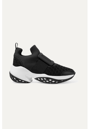 Roger Vivier - Viv Run Mesh And Leather Sneakers - Black - IT35,IT35.5,IT36,IT36.5,IT37,IT37.5,IT38,IT38.5,IT39,IT39.5,IT40,IT40.5,IT41,IT41.5,IT42