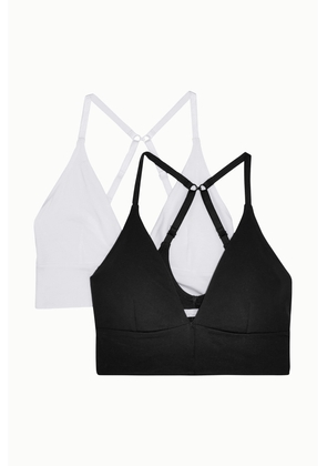 Skin - + Net Sustain Helen Set Of Two Organic Pima Cotton-blend Jersey Soft-cup Triangle Bras - Black - x small,small,medium,large