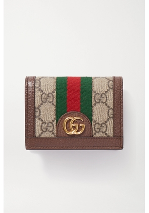 Gucci - Ophidia Textured Leather-trimmed Printed Coated-canvas Wallet - Neutrals - One size