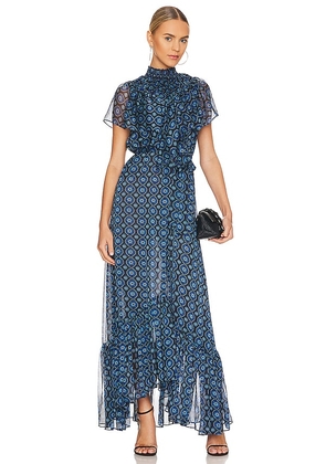 MISA Los Angeles Capulet Maxi Dress in Blue. Size XS.
