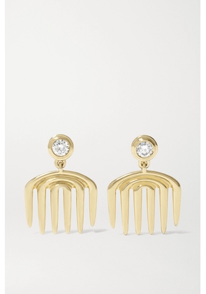 Almasika - Vici Comb 18-karat Gold Diamond Earrings - One size