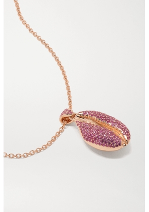 Almasika - Le Grand Cauri Arc En Ciel 18-karat Rose Gold Sapphire Necklace - One size