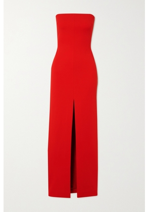 Solace London - Bysha Strapless Stretch-crepe Maxi Dress - Red - UK 4,UK 6,UK 8,UK 10,UK 12,UK 14,UK 16