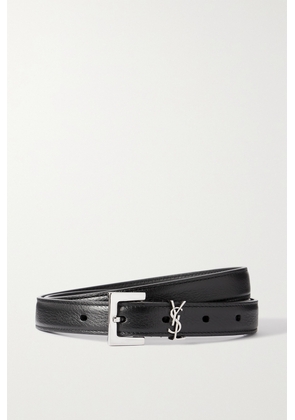 SAINT LAURENT - Cassandre Leather Belt - Black - 65,70,75,80,85,90,95,100,105