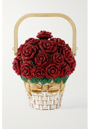 Judith Leiber Couture - Basket Of Roses Crystal-embellished Gold-tone Clutch - Red - One size