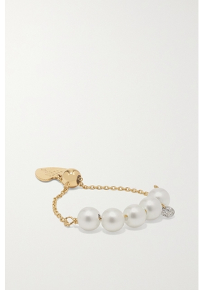 Persée - Perlée 18-karat Gold, Pearl And Diamond Ring - White - 46,48,50,52,54
