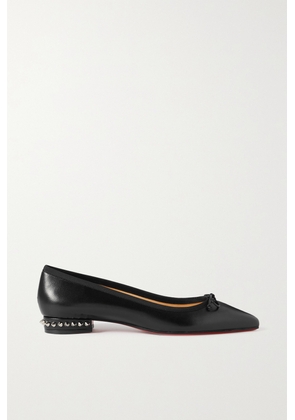 Christian Louboutin - Hall Spiked Glossed-leather Point-toe Flats - Black - IT34,IT34.5,IT35,IT35.5,IT36,IT36.5,IT37,IT37.5,IT38,IT38.5,IT39,IT39.5,IT40,IT40.5,IT41,IT41.5,IT42
